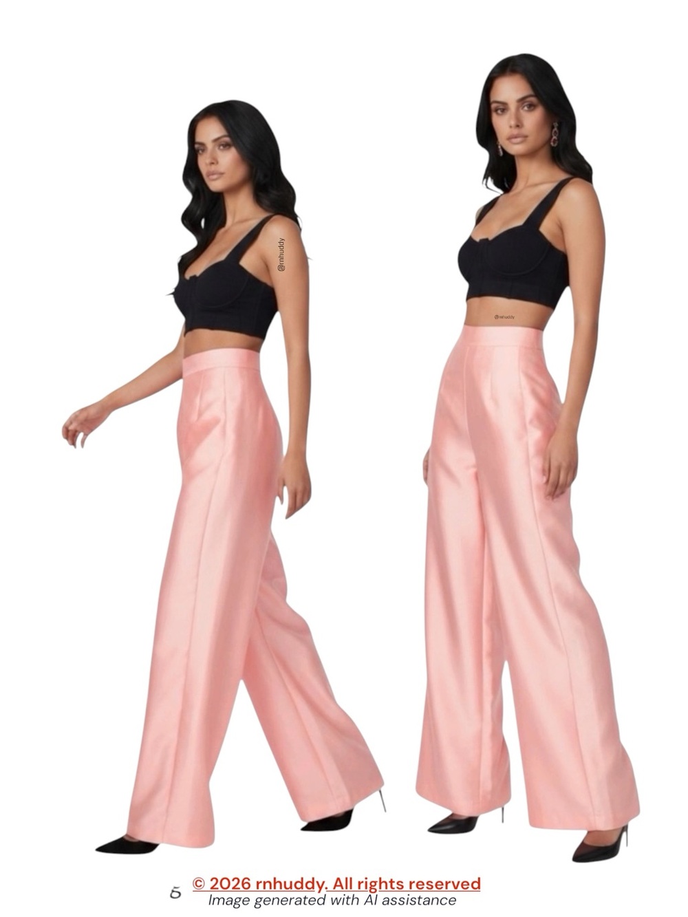 NWT Andrea Iyamah XS high waisted wide leg peach pants